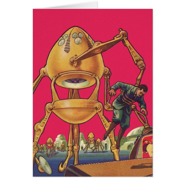 Vintage Science Fiction Alien Robot Captures Man (Vorne)