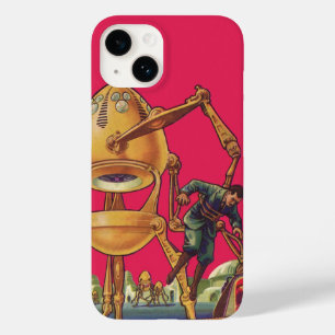 Vintage-Science-Fiction-Alien-Roboter ergreift Man Case-Mate iPhone 14 Hülle