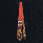 Vintage Science Fiction, Alien Steam Punk Helme Krawatte<br><div class="desc">Vintage Illustration futuristische Science Fiction Steampunk Laborbild. Ein klassisches 50er Retro-Sci-Fi-Design mit zwei Personen, die zukünftig mit Videohelmen kommunizieren. Einer der Helme hat einen Dinosaurier auf dem Bildschirm. Ein Wissenschaftler ist verantwortlich für die Maschinen und führt das Experiment.</div>