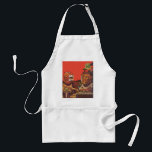 Vintage Science Fiction, Alien Steam Punk Helme Schürze<br><div class="desc">Vintage Illustration futuristische Science Fiction Steampunk Laborbild. Ein klassisches 50er Retro-Sci-Fi-Design mit zwei Personen,  die zukünftig mit Videohelmen kommunizieren. Einer der Helme hat einen Dinosaurier auf dem Bildschirm. Ein Wissenschaftler ist verantwortlich für die Maschinen und führt das Experiment.</div>