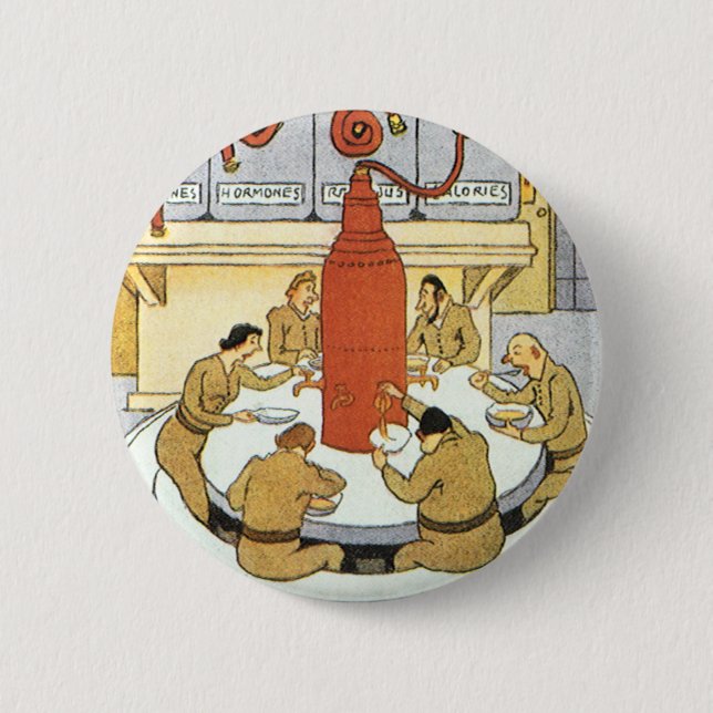 Vintage Science Fiction, Arbeitswissenschaftler es Button (Vorderseite)