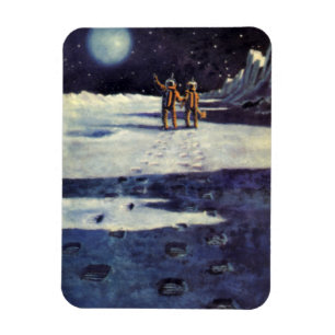 Vintage Science-Fiction-Astronaut Aliens auf dem M Magnet