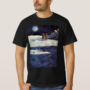 Vintage Science-Fiction-Astronaut-Aliens auf dem M T-Shirt