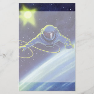 Vintage Science Fiction Astronaut auf einem Weltra