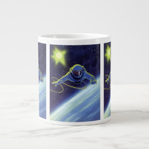 Vintage Science Fiction Astronaut auf einem Weltra Jumbo-Tasse