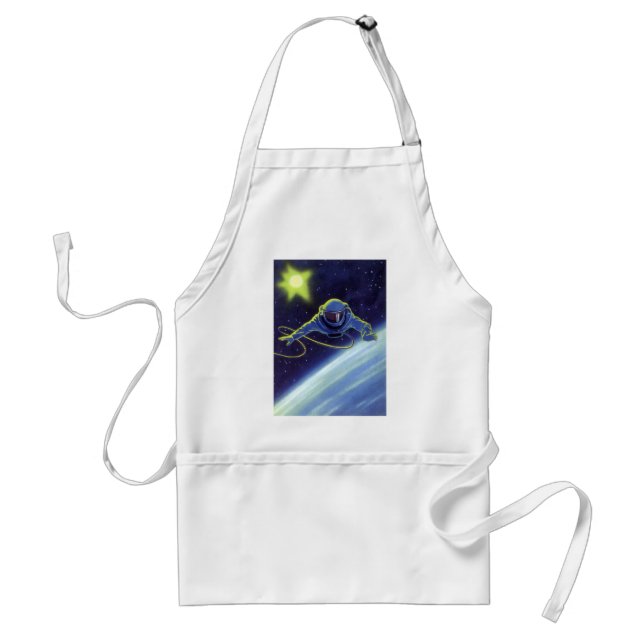 Vintage Science Fiction Astronaut auf einem Weltra Schürze (Vorne)