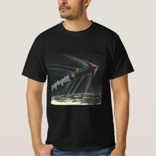 Vintage-Science-Fiction-Astronaut auf einer Rakete T-Shirt