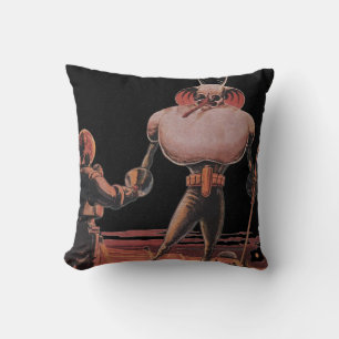 Vintage-Science-Fiction-Astronaut-Handschlag-Alien Kissen