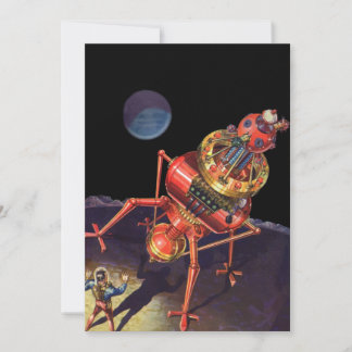 Vintage Science Fiction Astronaut mit Alien Robot