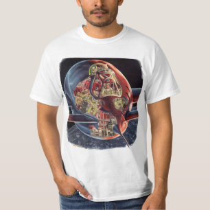 Vintage Science-Fiction-Astronaut-Raketen-Raumschi T-Shirt