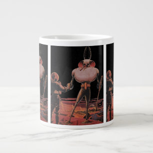 Vintage Science-Fiction-Astronaut schüttelt Außeri Jumbo-Tasse