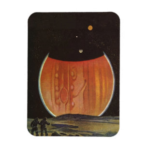 Vintage Science-Fiction, Astronauten auf Ganymed Magnet