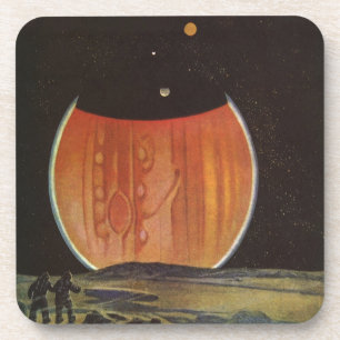 Vintage Science Fiction, Astronauten auf Ganymede Getränkeuntersetzer