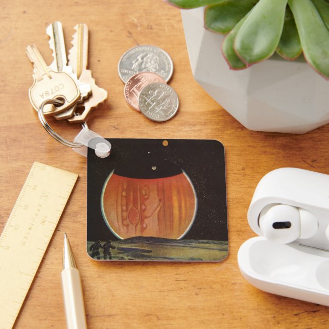 Vintage Science Fiction, Astronauten auf Ganymede Schlüsselanhänger (Schreibtisch)