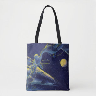 Vintage Science-Fiction-Astronauten im Weltraum