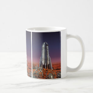 Vintage-Science-Fiction, Astronauten Käfer Aliens Tasse