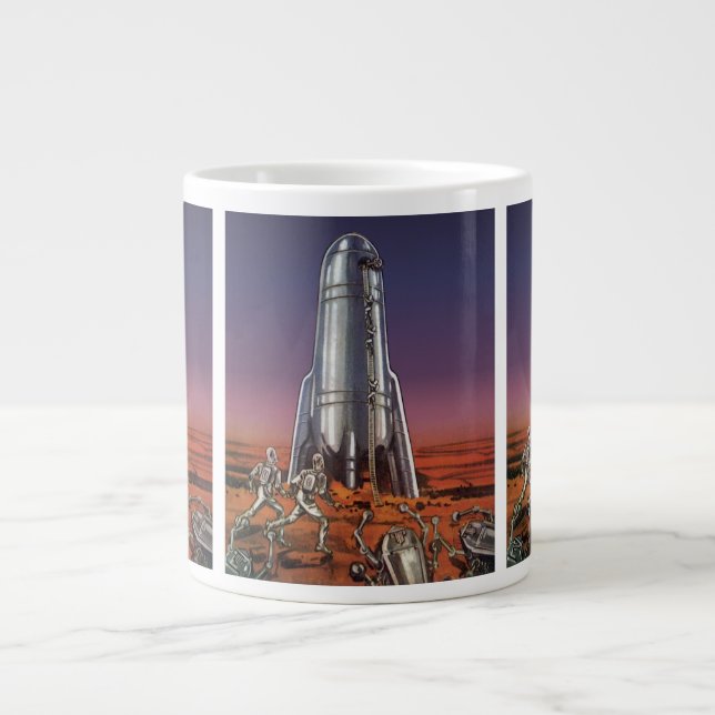 Vintage Science Fiction, Astronauten Käfer Außerir Jumbo-Tasse (Vorderseite)