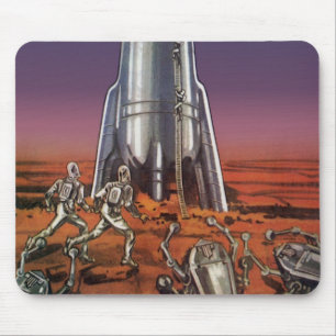 Vintage Science Fiction, Astronauten Käfer Außerir Mousepad