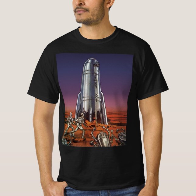 Vintage Science Fiction, Astronauten Käfer Außerir T-Shirt (Vorderseite)
