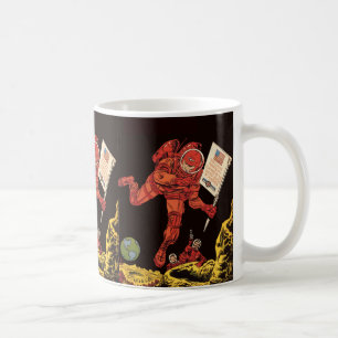 Vintage Science-Fiction, Astronauten landen auf de Tasse