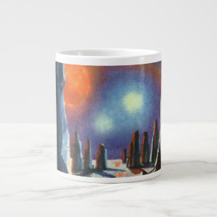 Vintage-Science-Fiction-Auslandsplanet mit Aliens Jumbo-Tasse