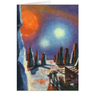 Vintage Science Fiction Auslandsplanung mit Außeri