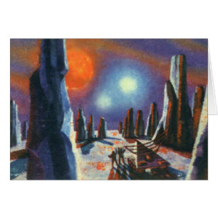 Vintage Science Fiction Auslandsplanung mit Außeri