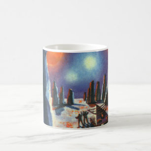 Vintage Science Fiction Auslandsplanung mit Außeri Kaffeetasse