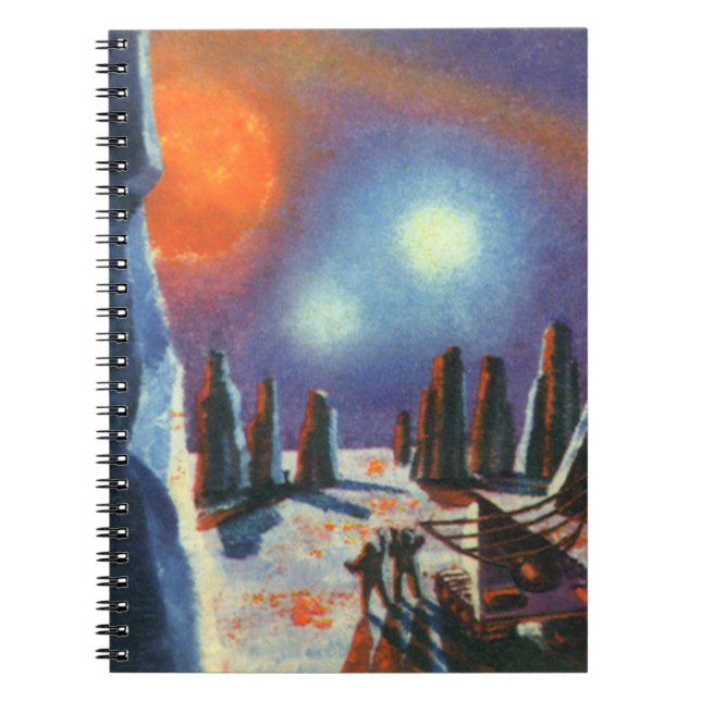 Vintage Science Fiction Auslandsplanung mit Außeri Notizblock (Vorderseite)