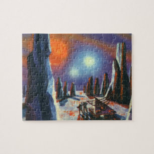 Vintage Science Fiction Auslandsplanung mit Außeri Puzzle