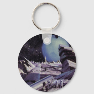 Vintage Science Fiction, Außerirdischen auf dem Mo Schlüsselanhänger