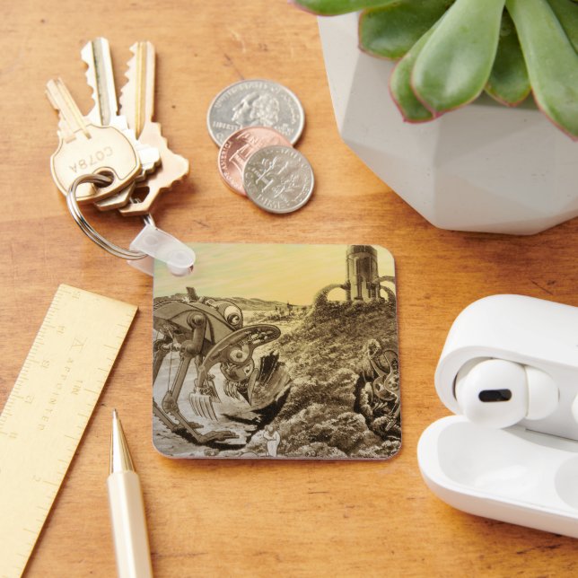 Vintage Science Fiction Außerirdischen Planet Bau Schlüsselanhänger (Schreibtisch)