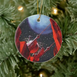 Vintage Science Fiction, Canyon Space Moon Rover Keramik Ornament