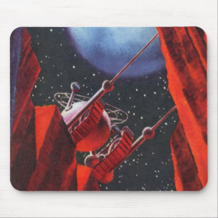 Vintage Science Fiction, Canyon Space Moon Rover Mousepad