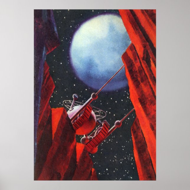 Vintage Science Fiction, Canyon Space Moon Rover Poster (Vorne)