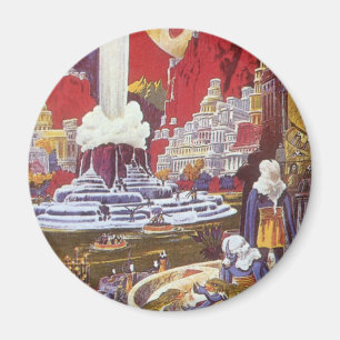 Vintage Science Fiction, die verlorene Stadt Atlan Magnet