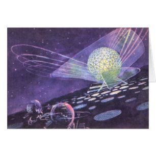 Vintage Science Fiction, ein leuchtendes Orb mit A