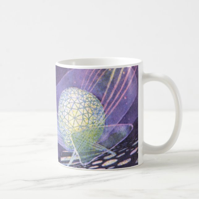 Vintage Science Fiction, ein leuchtendes Orb mit A Kaffeetasse (Rechts)