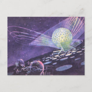 Vintage Science Fiction, ein leuchtendes Orb mit A Postkarte