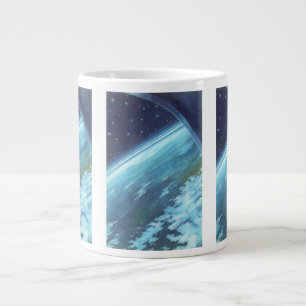 Vintage Science Fiction, Erde am Abend mit Sternen Jumbo-Tasse
