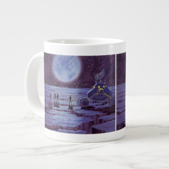 Vintage Science Fiction Erde Rover Außerirdischen  Jumbo-Tasse (Vorderseite Links)