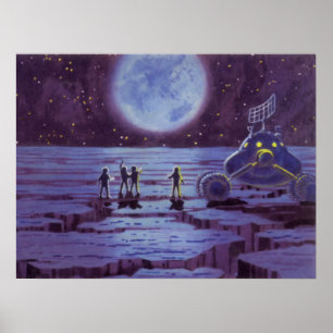 Vintage Science Fiction Erde Rover Außerirdischen Poster