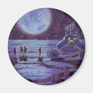 Vintage Science-Fiction-Erderover - Aliens auf dem Magnet