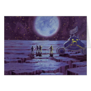 Vintage Science-Fiction-Erdrover-Aliens auf dem Mo