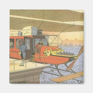 Vintage Science Fiction Flugzeug Hubschrauber Limo Magnet