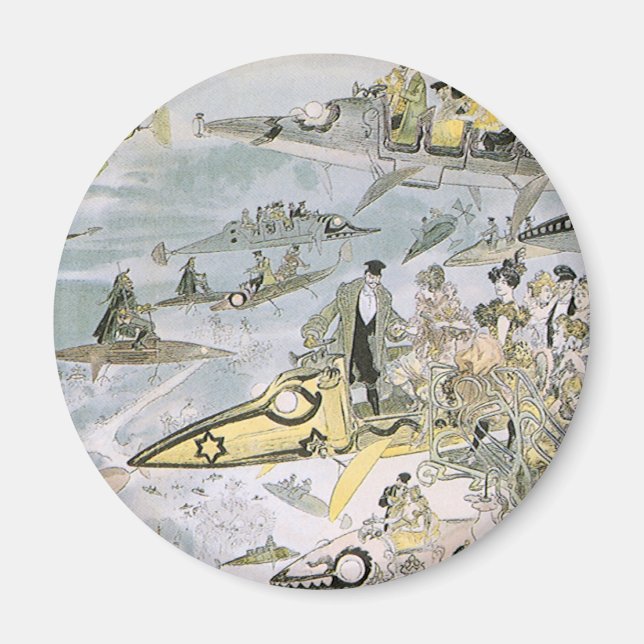 Vintage Science Fiction Futuristische Autos, Taxis Magnet (Vorne)