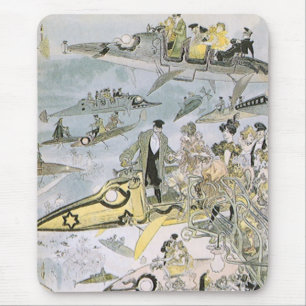 Vintage Science Fiction Futuristische Autos, Taxis Mousepad