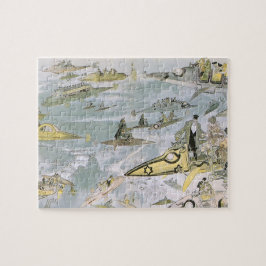 Vintage Science Fiction Futuristische Autos, Taxis Puzzle