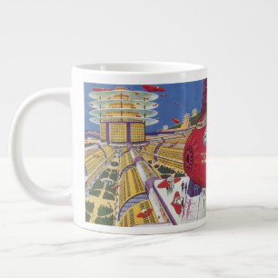 Vintage Science Fiction, futuristische New York Ci Jumbo-Tasse