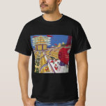Vintage Science Fiction, futuristische New York Ci T-Shirt<br><div class="desc">Vintages Bild der Reise und der Science Fiction des Transports mit einem futuristischen Flughafen mit einem Flugzeug,  das von New York City in den USA nach Sydney,  Australien fliegt. Ein klassisches Comic Buch Zukunft Retro-Sci-Fi-Design mit Menschen in persönlichen fliegenden Flugzeug-Autos.</div>